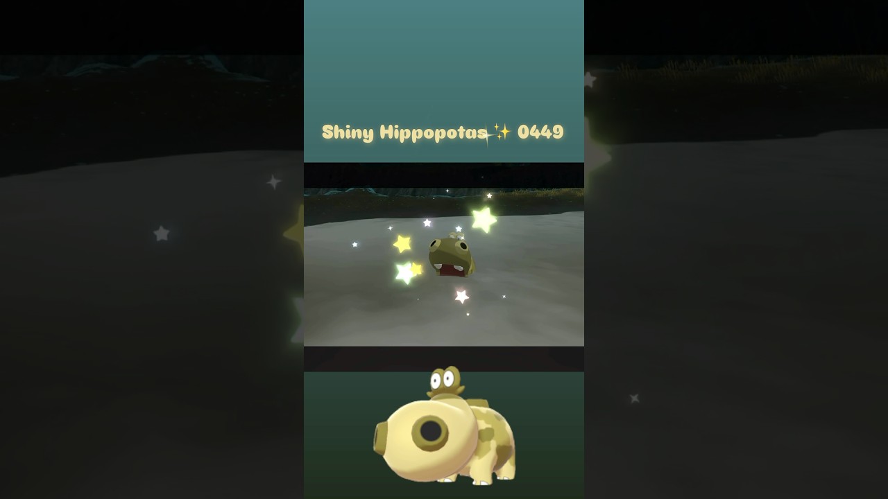 Shiny Hippopotas ✨ 0449 caught in the wild with Mass Outbreak in Pokemon Legends Arceus
