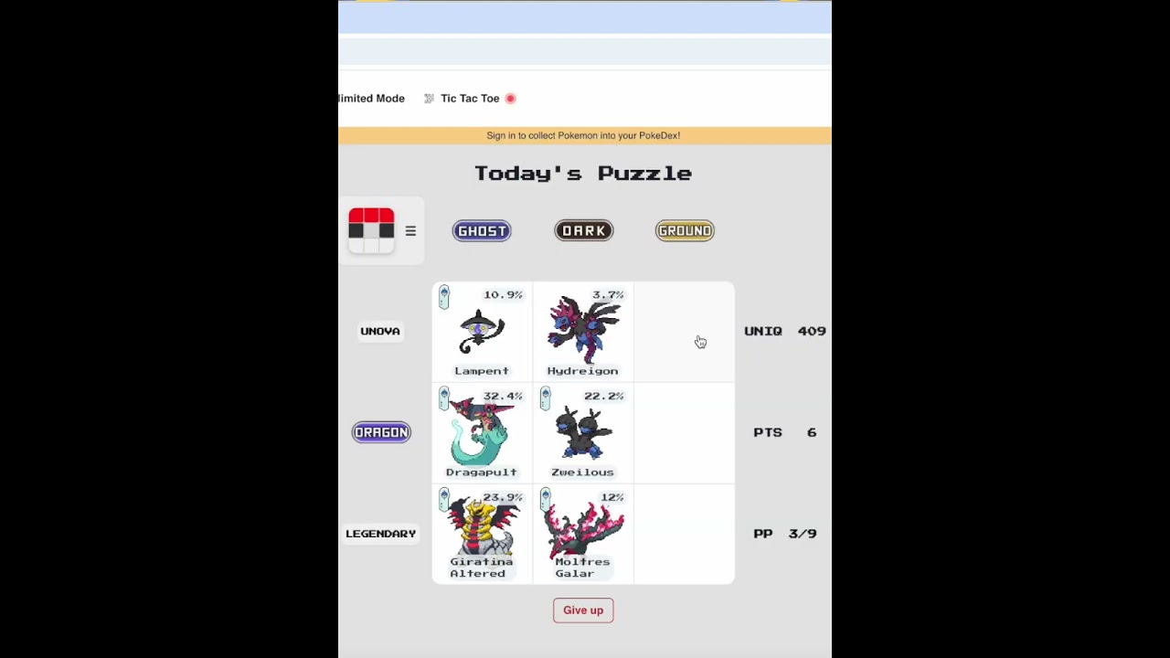 POKEDOKU w/ Wailord (Daily Pokemon Trivia Puzzle) #14  #pokemon #collectingpokemoncards