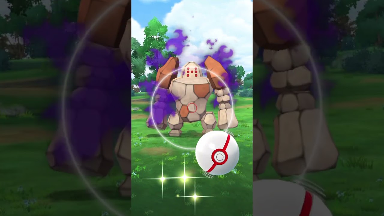 【ポケモンGO】シャドウレジロックゲッチャレ　#ポケモン #伝説 #레지락 ＃レジロック #shorts #pokemongo #regirock #ショート