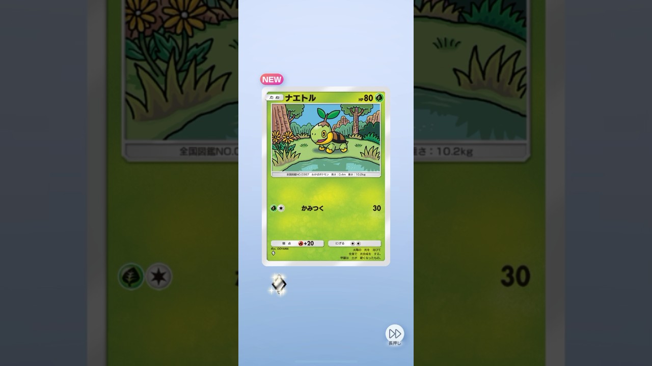 #ポケモン新パック開封ナエトルは可愛いですね〜