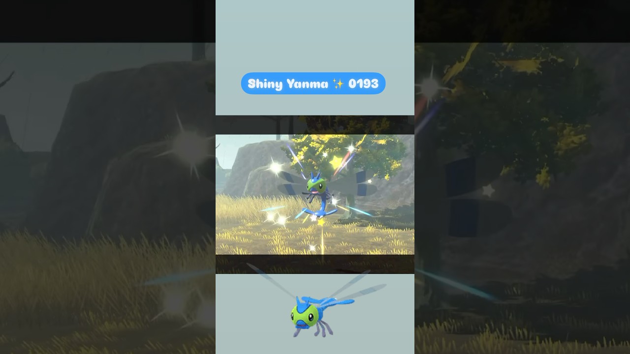 Shiny Yanma ✨ 0193 caught in the wild with Mass Outbreak in Pokemon Legends Arceus