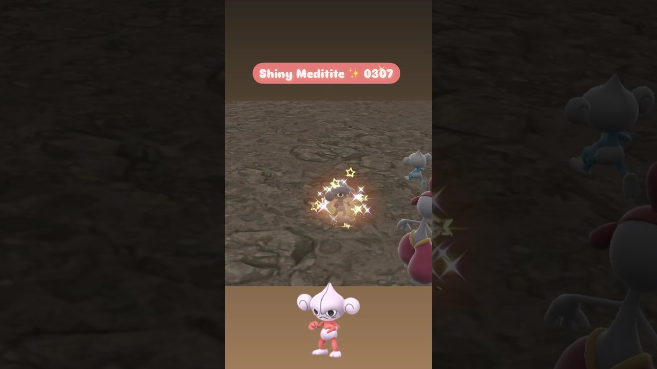 Shiny Meditite ✨ 0307 caught in the wild with Mass Outbreak in Pokemon Scarlet