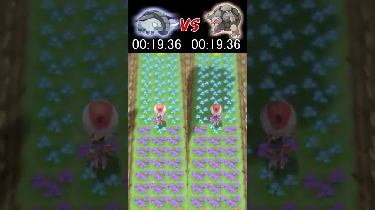 ドンファン VS ゴローニャ 速いのはどっち？【ポケモンBDSP】#shorts