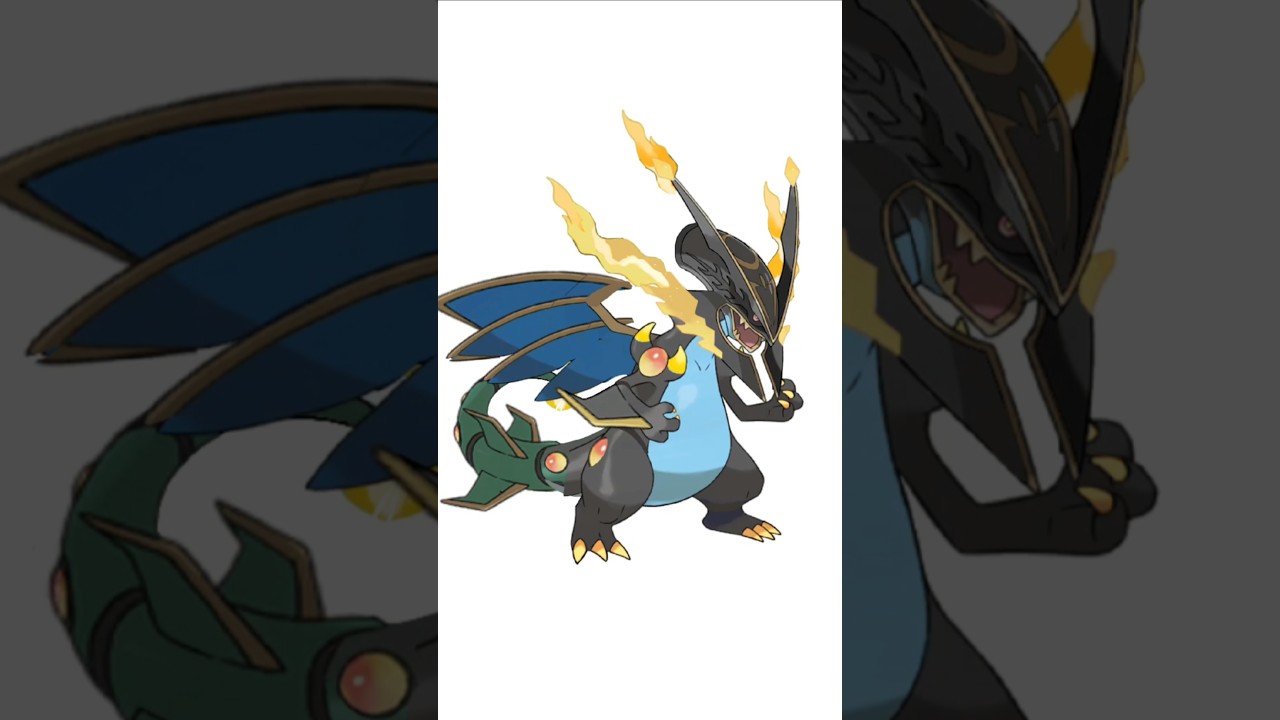 メガレックウザ＋メガリザードンX合成。　#ポケモンフュージョン #改造ポケモン  #伝説のポケモン #最強ポケモン #pokemon