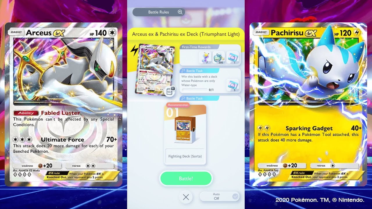 Arceus EX & Pachirisu EX Deck | Expert Solo Battle (Triumphant Light) Pokémon TCG Pocket