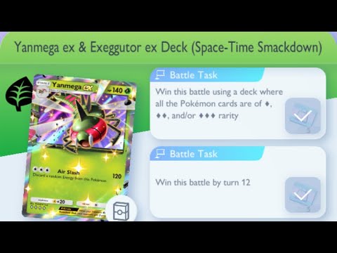 Pokémon TCG Pocket - Yanmega ex & Exeggutor ex Deck (Space-Time Smackdown) | Rarity Mission