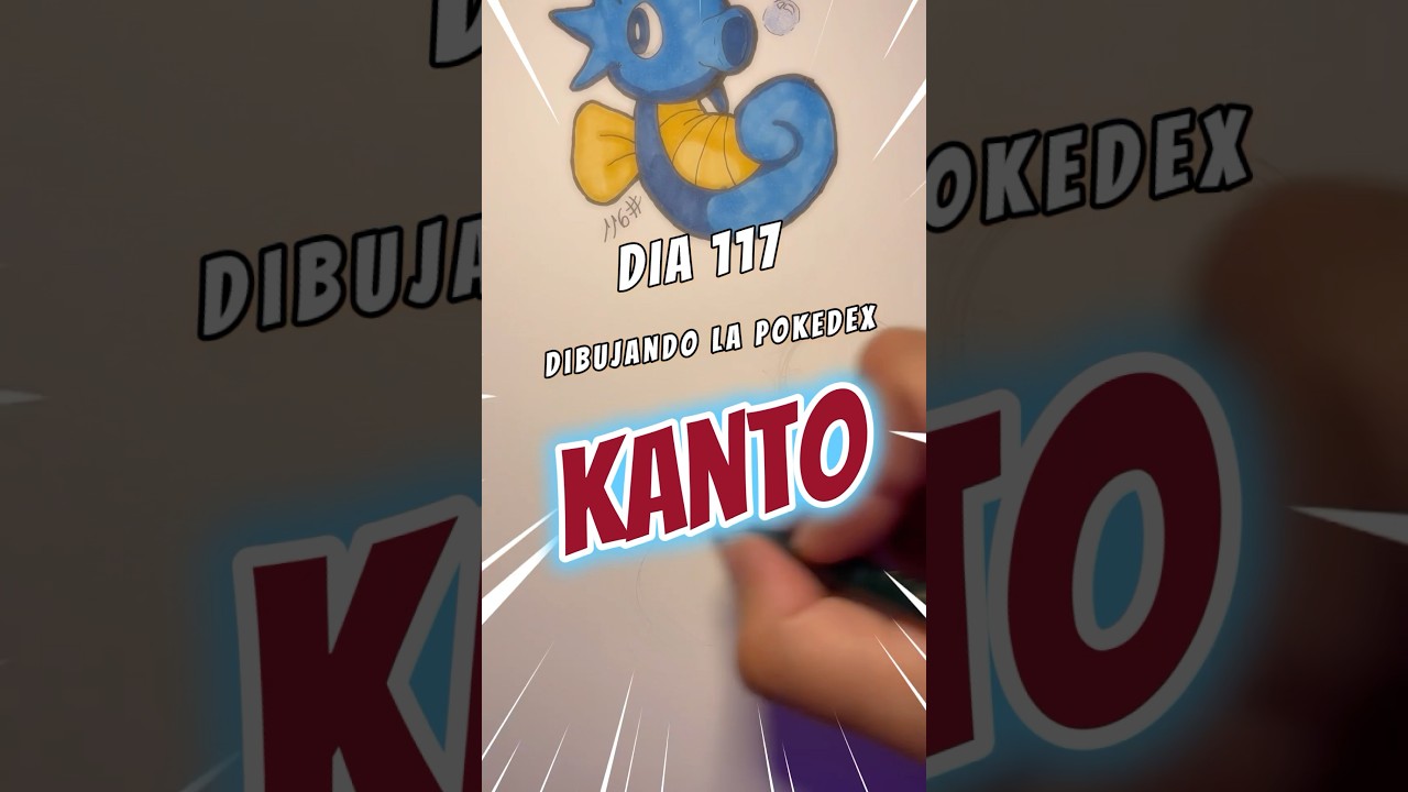 Dia 117 dibujando la Pokédex de Kanto - Seadra - #pokemon #pokemonart #proceso #ilustracion #dibujo