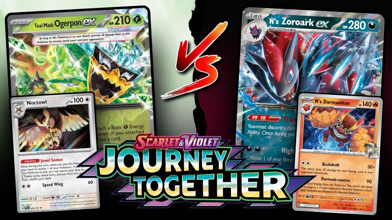 Post Rotation N's Zoroark vs. Ogerpon Box Pokemon TCG Tabletop Gameplay | Journey Together