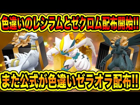 【緊急速報】公式から配布開始！！色違いのレシラムとゼクロム配布開始！！また公式が色違いゼラオラ配布！！【ポケモンSV/スカーレット/バイオレット/スカバイ/レジェンズZA/GO】