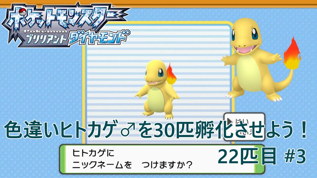 【ポケモンBDSP】色違いヒトカゲ♂を30匹孵化させよう！【色違い】 22匹目 #3