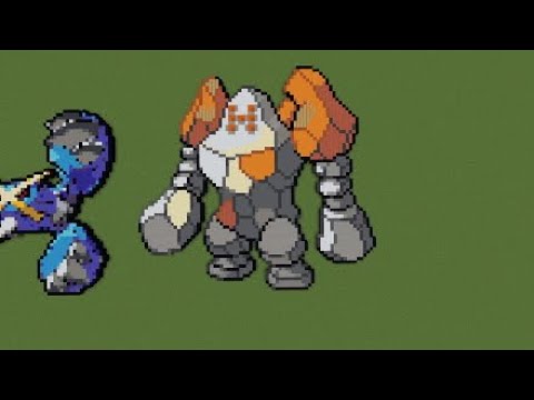 ［マイクラ］黙々とレジロックを作る［ポケモンドット絵］
