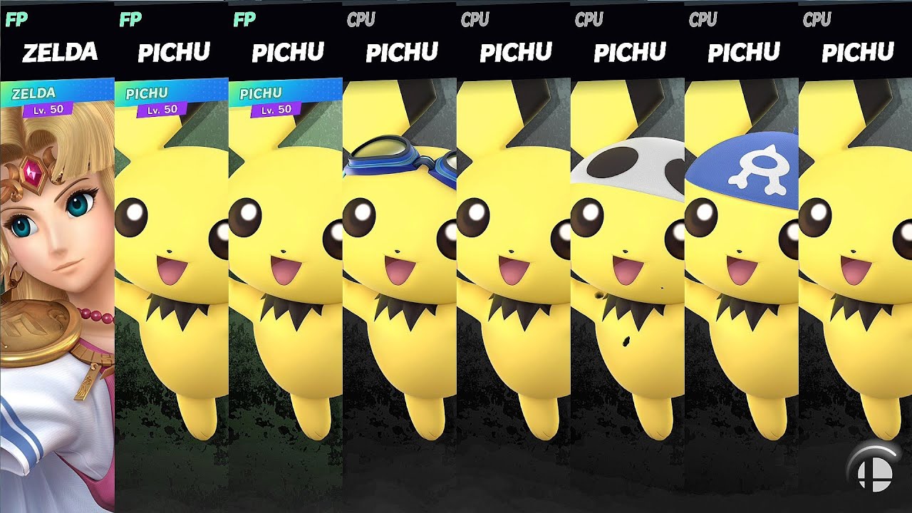 Super Smash Bros Ultimate Amiibo Zelda And The Pichu Army