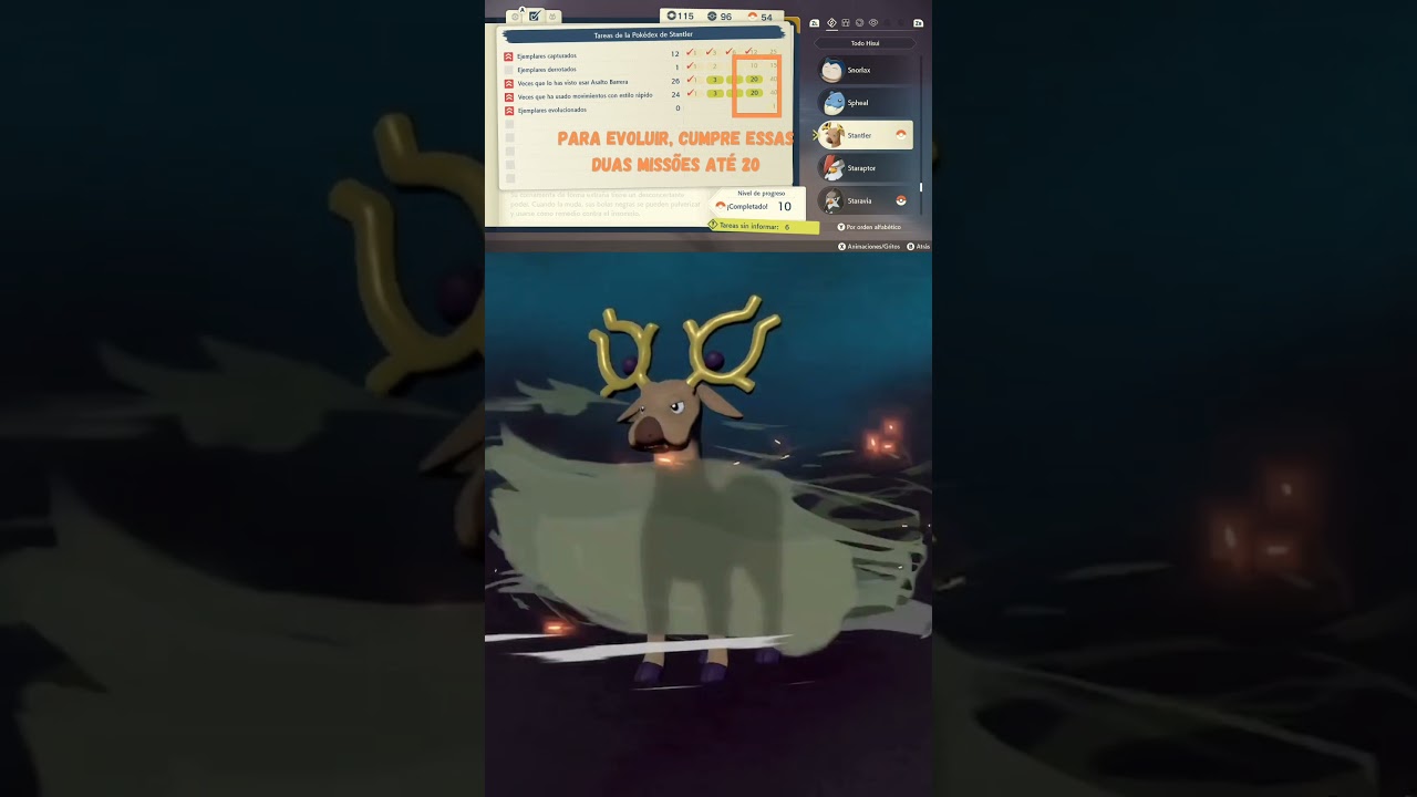 Evolução do Stantler para Wyrdeer em Pokémon legends Arceus #stantler #wyrdeer #pokemonlegendsarceus