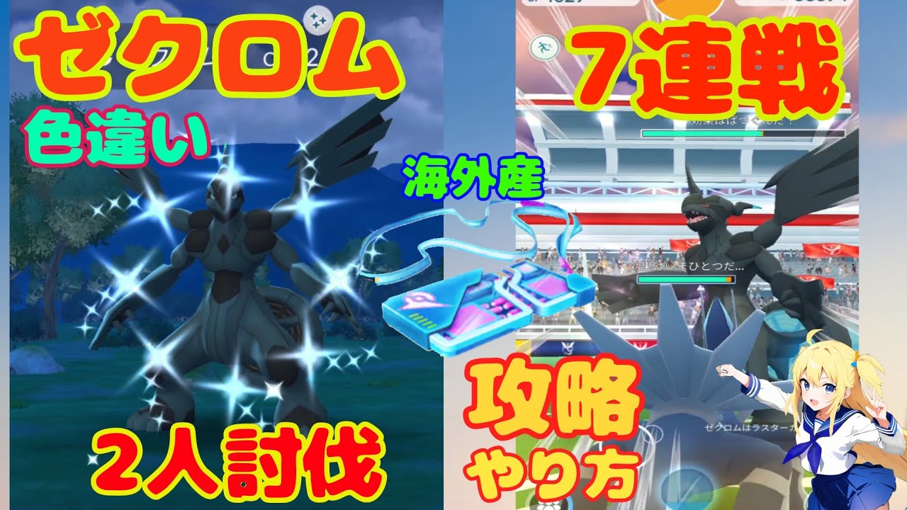 ゼクロム2人討伐で攻略！7連戦で色違いゲット～海外リモートレイドにも参加した結果！