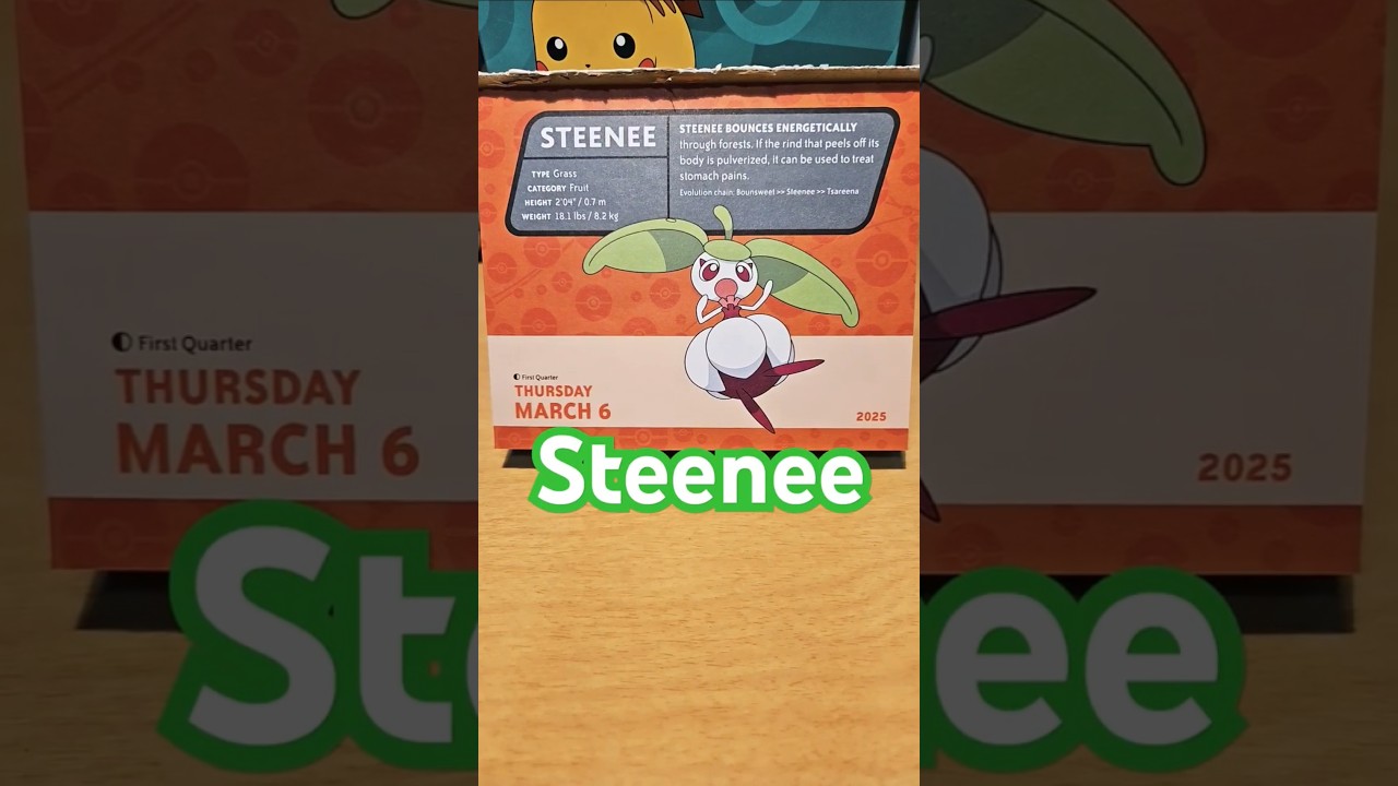 📆Thursday march 6th 2025 Steenee grass type pokemon #Steenee #grasstype #pokemon #pokémon #gamefreak