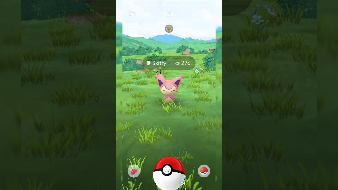 Catching a Skitty pokemon go in the wild #pokemongo #pokemon