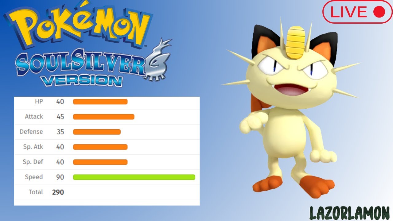 Greedy Kitty Cat Takes On Johto - MEOWTH Soul Silver Solo Run