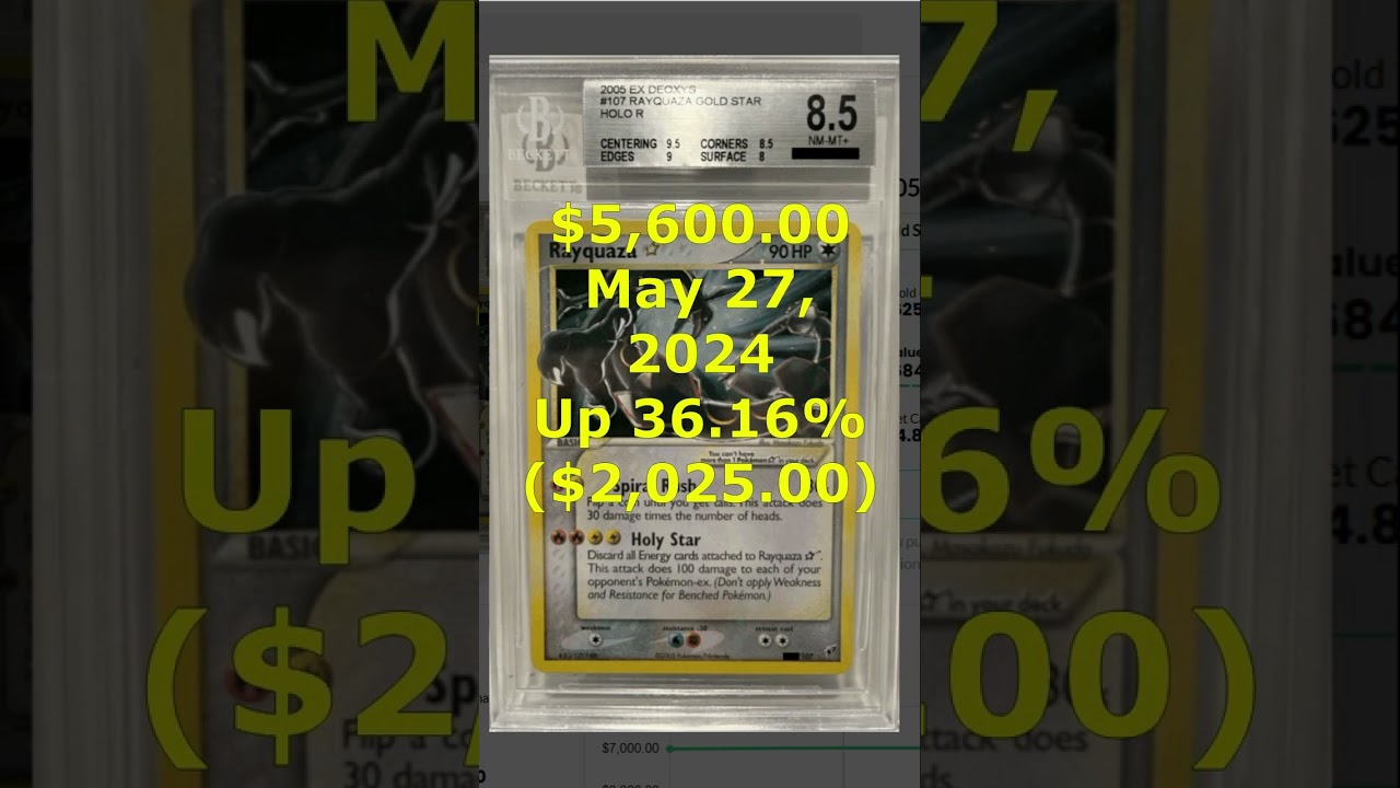 2005 Pokemon EX Deoxys Rayquaza Gold Star Holo #107 BGS 8.5 Pop 67 Record Sale!