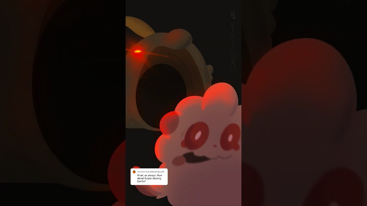 Gulpin has discovered... swirlix! #swirlix #gulpin #pokemonart #pokemon #scarwolfart #spooky