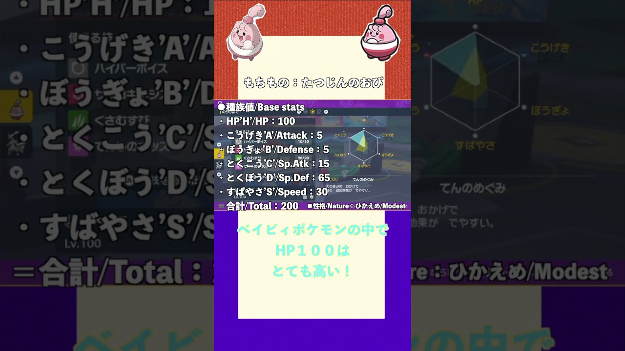 ポケモンSV パルデア図鑑043　ピンプク　レベル100 #shorts