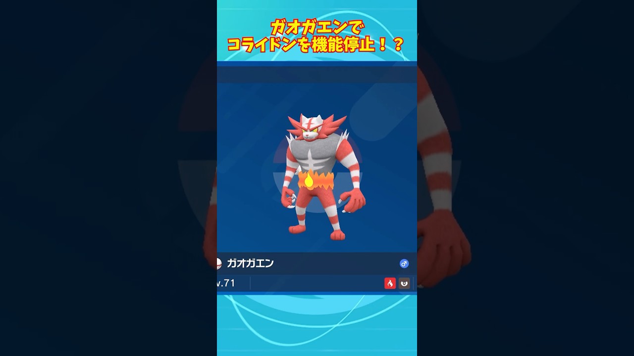 ガオガエンでコライドンを機能停止させられるの知ってた！？#ポケモンsv #vtuber #shorts
