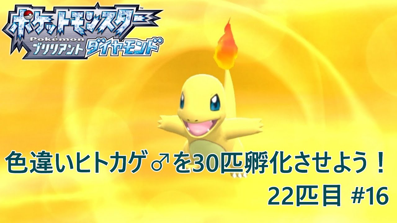 【ポケモンBDSP】色違いヒトカゲ♂を30匹孵化させよう！【色違い】 22匹目 #16