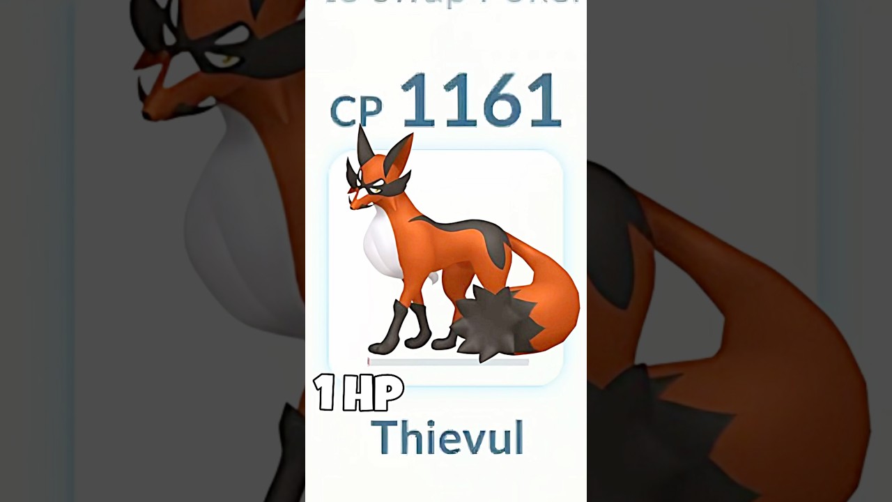 1 HP New Thievul Destroy Grunt Badly in #pokemongo #shorts