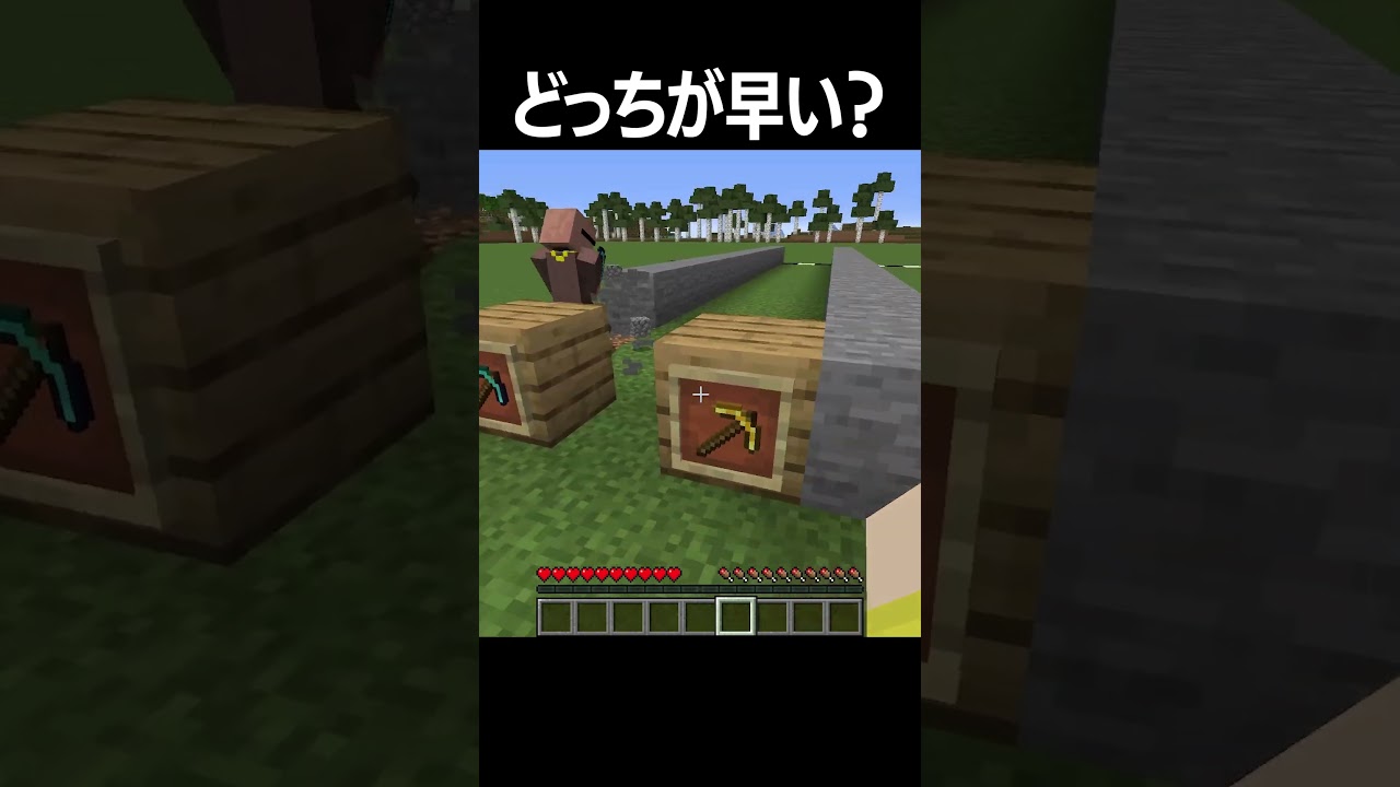 どっちが早い？ #shorts  #minecraft