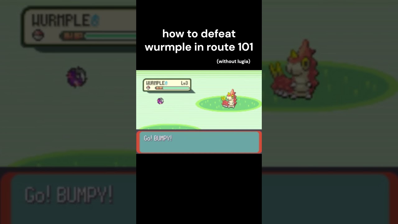 How to defeat wurmple in route 101 #pokemon #shorts #funny #tutorial