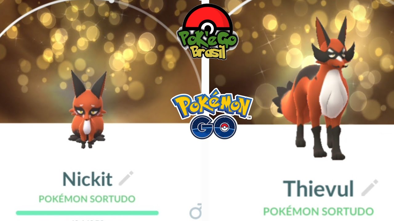 Evoluindo Nickit para Thievul sortudo.
