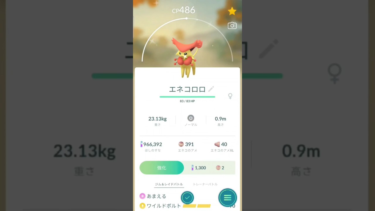 色違い　エネコからエネコロロに進化　ポケモンGO