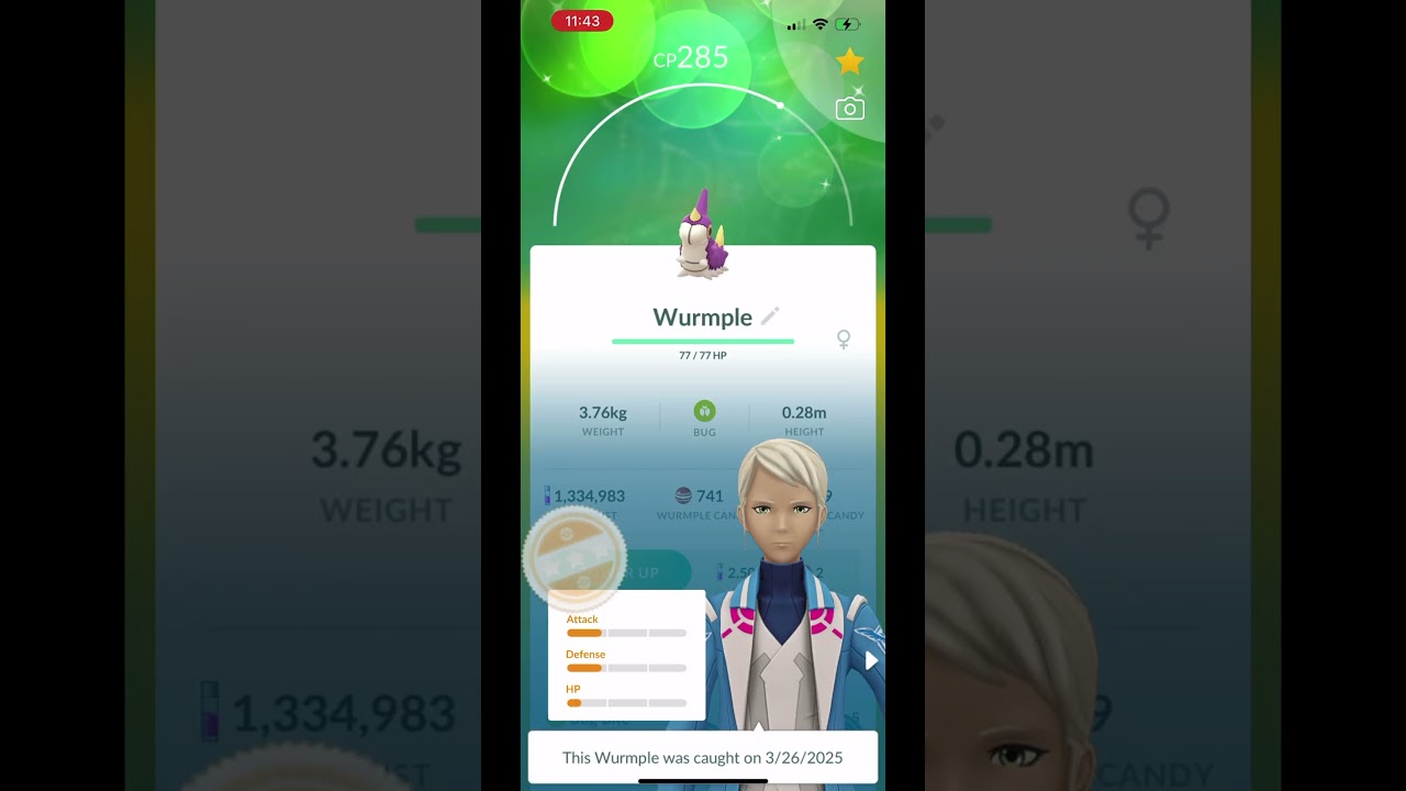 Shiny Wurmple #pokemon #pokemongo #shinypokemon #shorts #bug #worm #wurmple #pokemonshorts #shiny