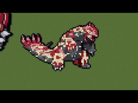 ［マイクラ］黙々とゲンシグラードンを作る［ポケモンドット絵］