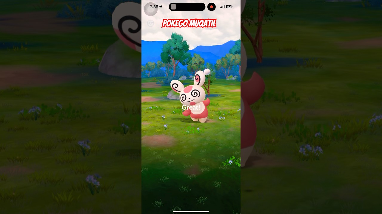 5 great throws in a row to catch this Pokemon 🤗 #pokegomuqatil #spinda #pokemongo #pokemon
