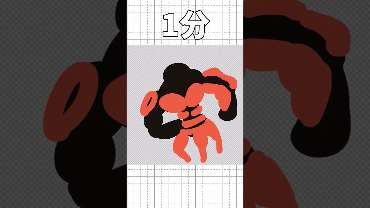 マッシブーンを10秒/1分/10分/1時間で描いてみた!!!part15 #ポケモン#shorts #short #イラスト #マッシブーン
