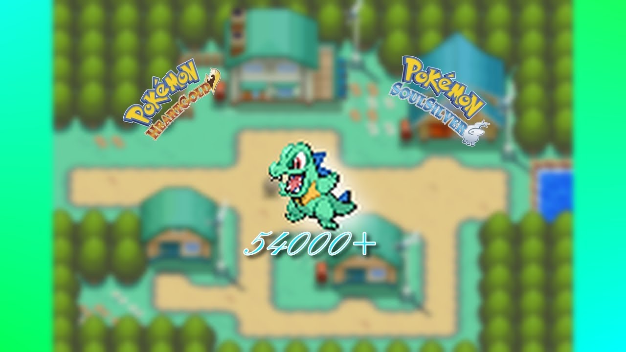 1/8192 Full Odds Shiny Totodile after 54000 seen in HGSS!