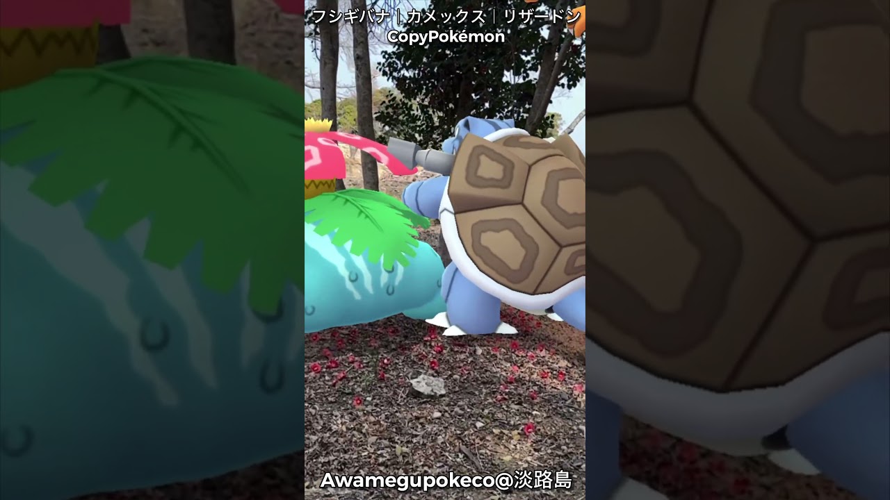 フシギバナ｜Venusaur｜カメックス｜Blastoise｜リザードン｜Charizard｜CopyPokémon【ポケモンGO】PoKeMoN GO AR｜AR動画｜GOsnapshot｜淡路島