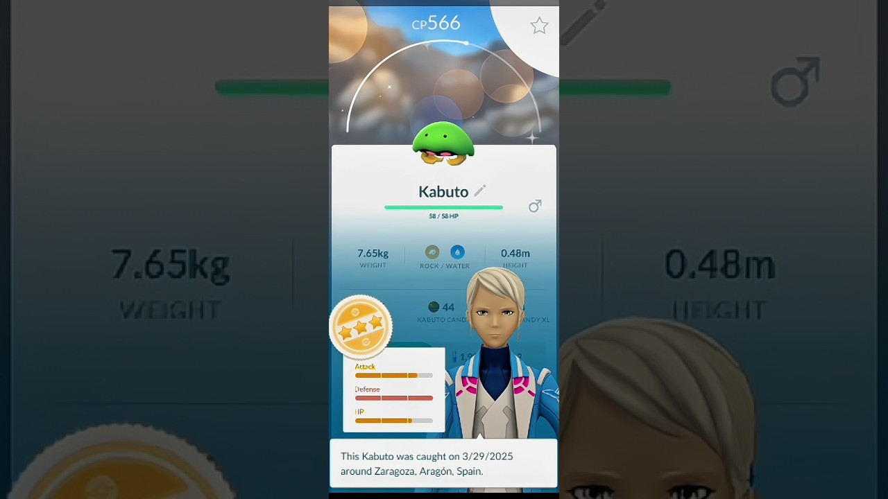 catch ✨️kabuto shiny into✨️in #pokemongo #pokemon