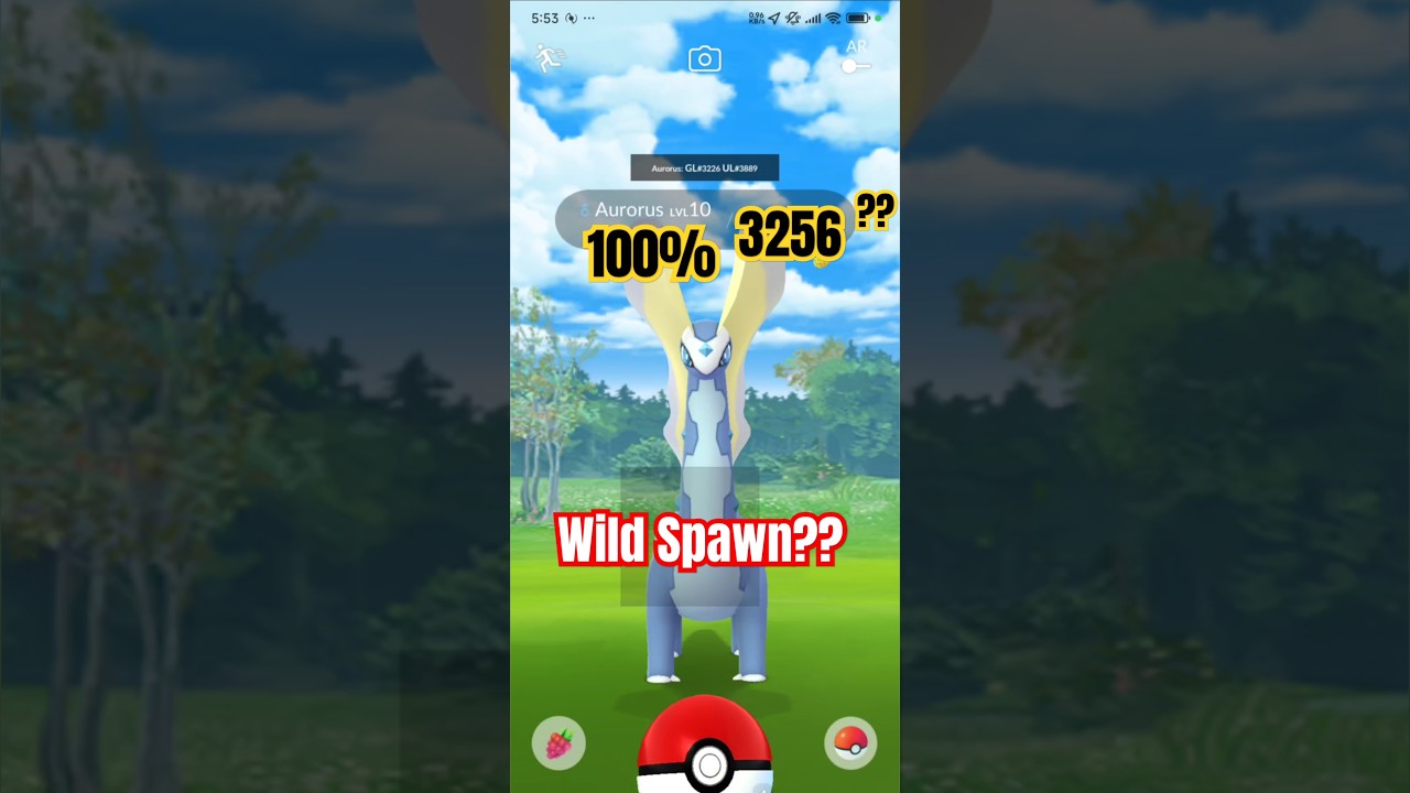 Rarest Wild Spawn Aurorus Catch in Pokemon Go #shorts #pokemongo #aurorus