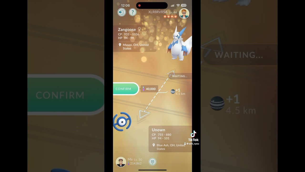 Shiny Lucky Trade No. 5 | Seki & X’s Trade | Unown H for Zangoose | #pogo #shinypokemon #trade #fyp