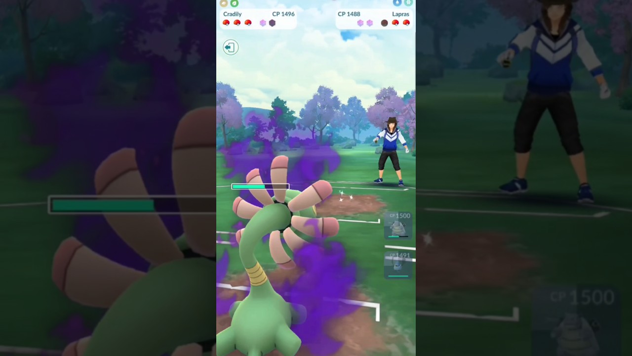 Pokemon Go Great League Battle Blastoise Lead Cradily Safe Swap Swoobat Tech 👀 #pokemongo #pokemon