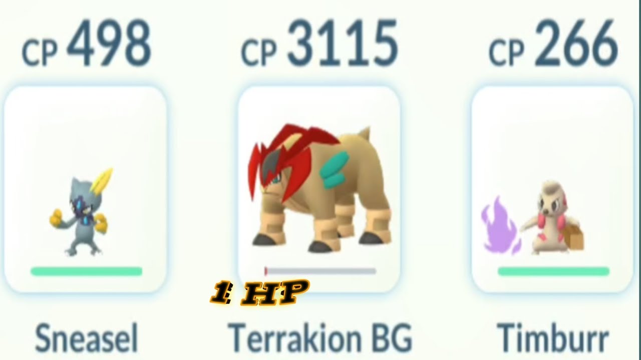 1 Hp Terrakion Destroy Grunts 11000 Cp Pokemon  In Battle #pokemongo #pokemon #pokémon #shinypokemon