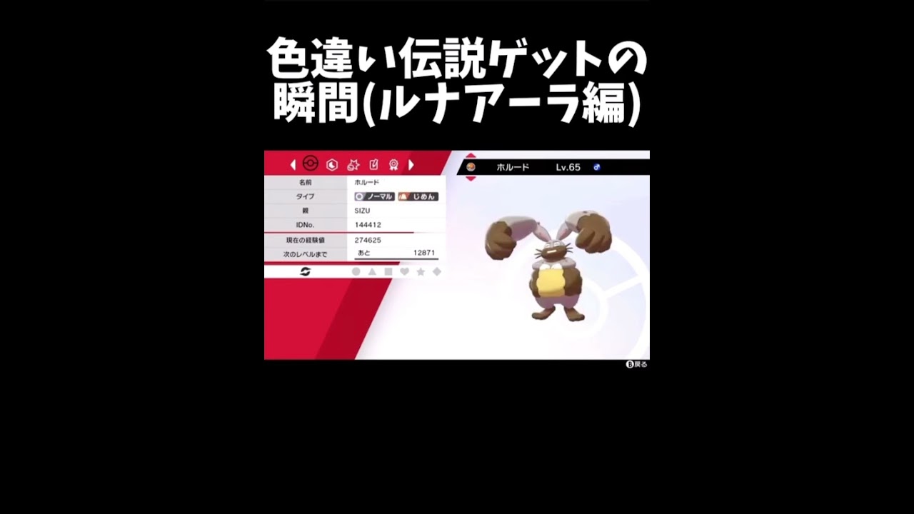 【#ポケモン剣盾】色違い伝説ゲットの瞬間(ルナアーラ編) ダイマックスアドベンチャー切り抜き