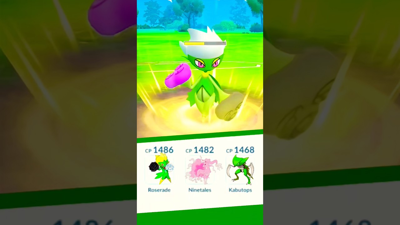 Shiny ✨ Roserade 🌹 Shiny ✨ Ninetails ❄️ Shiny Kabutops ⚓ || ‎⁨@pokemongo⁩  #shorts #battle