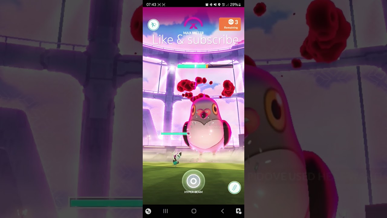 Our #Shiny #Unfenzant Pecks down a #Pidove via a #dynamax battle I'm #PokémonGO #pokemon #shorts