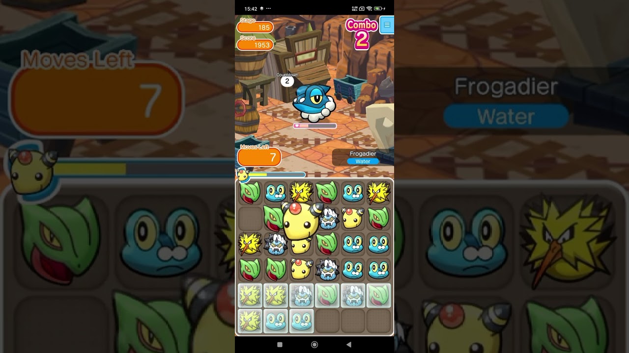 FROGADIER | POKEMON SHUFFLE MOBILE | STAGE 185 #pokemonshuffle #gaming #pokemon #mobilegame #frog