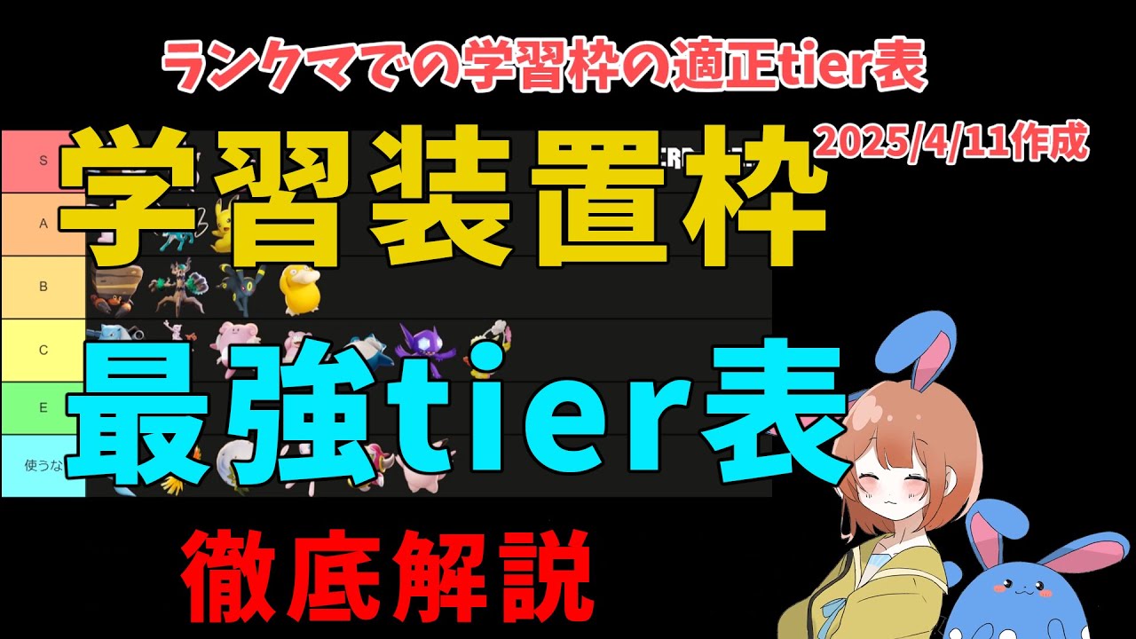 【祝12000チャンネル登録】ランクマでの学習装置おすすめポケモンをtier表で徹底解説！の巻【ポケモンユナイト】【詳細解説900】