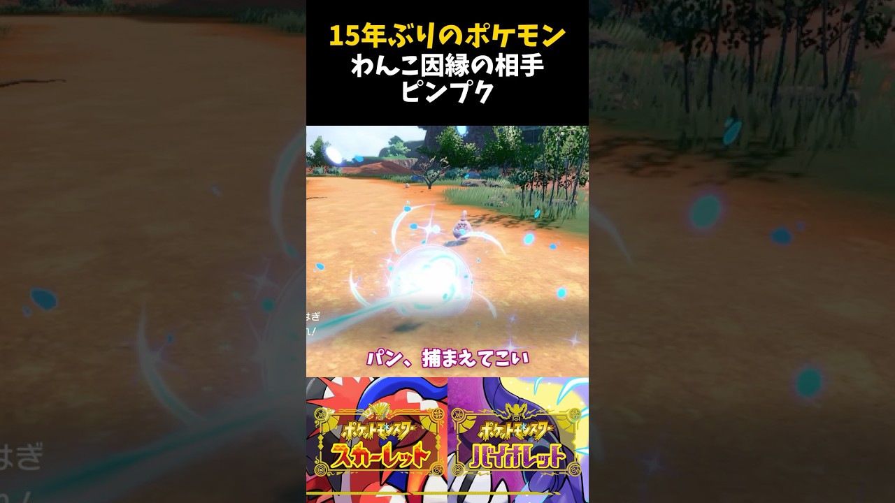 15年ぶりのポケモン。わんこ因縁の相手、ピンプク【ポケモンSV】【配信切り抜き】 #Shorts