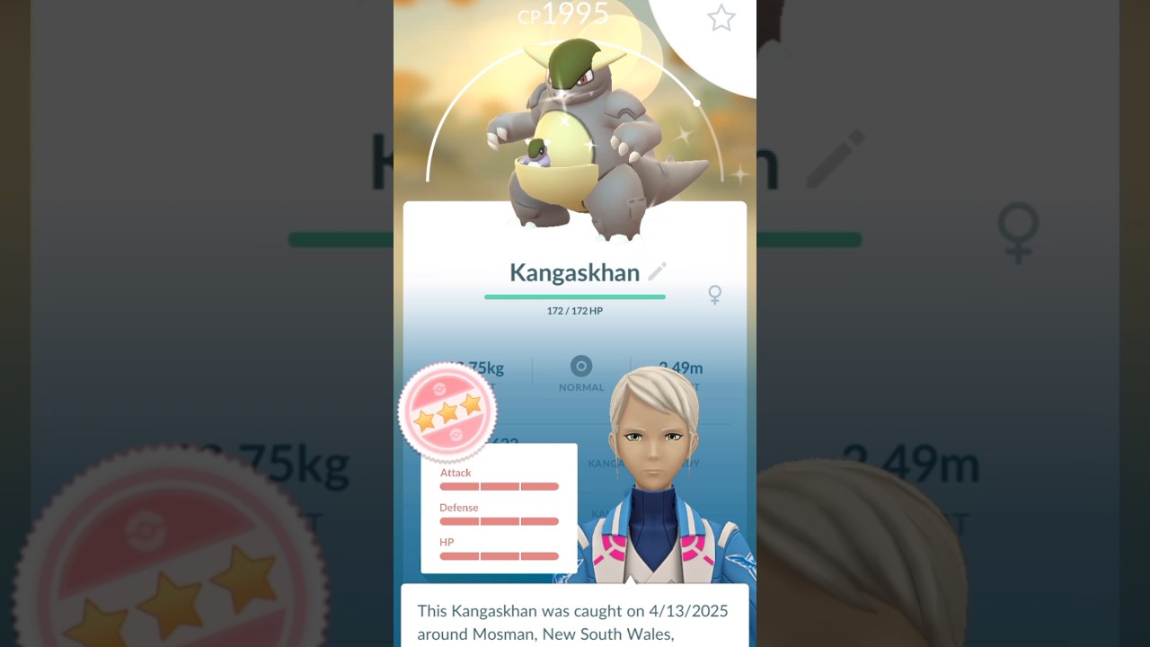 My First Shundo in Pokemon Go shiny iv 100 kangaskhan #pokemongo #pokemon #shundo #games #shorts