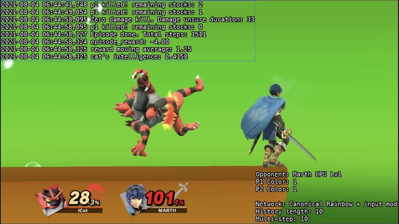 メタナイトLv9 2-2モデル 通常速度 #10 スマブラ × 深層強化学習 💪😼🔥🖥【AIガオガエン】